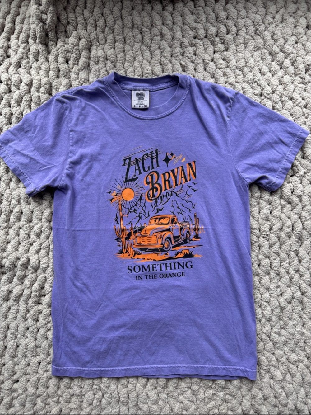 Comfort Colors Purple Zach Bryan 'Something In The Orange' Graphic Tee